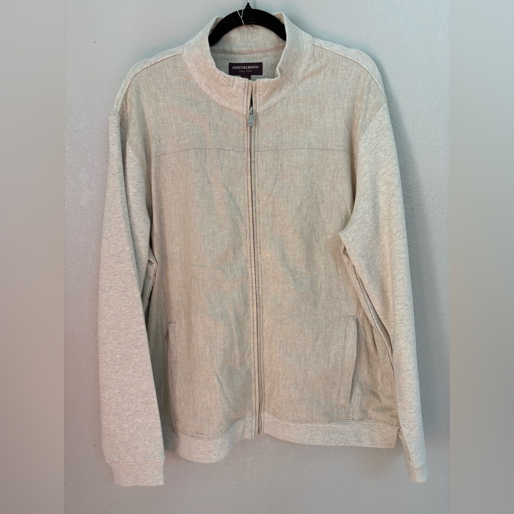 Johnston & Murphy linen zip up Bomber Jacket